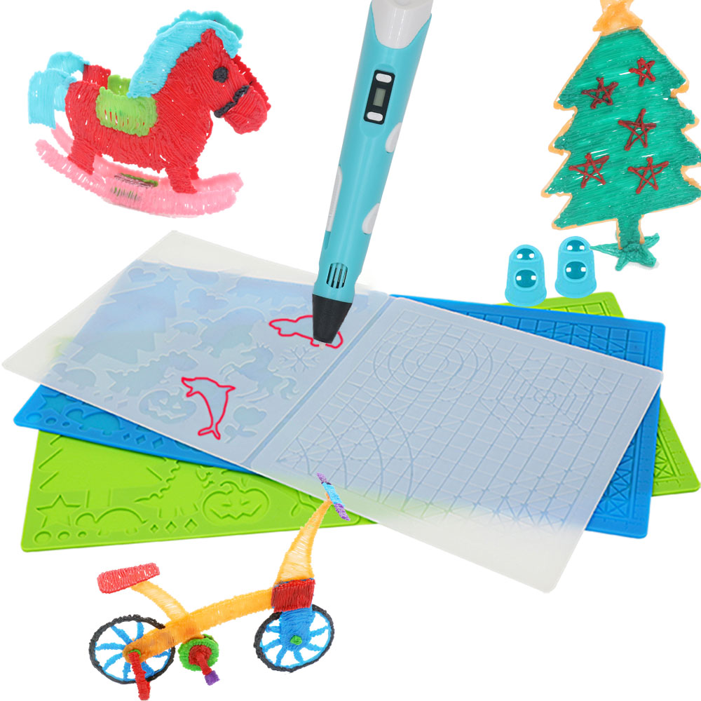 3D Printing Pen For Adults - 3D 印刷ペンシリコンデザインマット 2 指プロテクターテンプレート描画ツールシリコンパッド描画ツール子供大人用