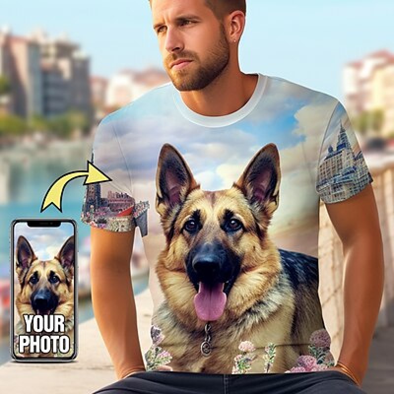 3D Printing Ideas - 男性用のカスタマイズ可能な3DプリントTシャツ,カスタマイズ可能なペットのTシャツ,ランニング,抽象的なギフト,写真デザイン