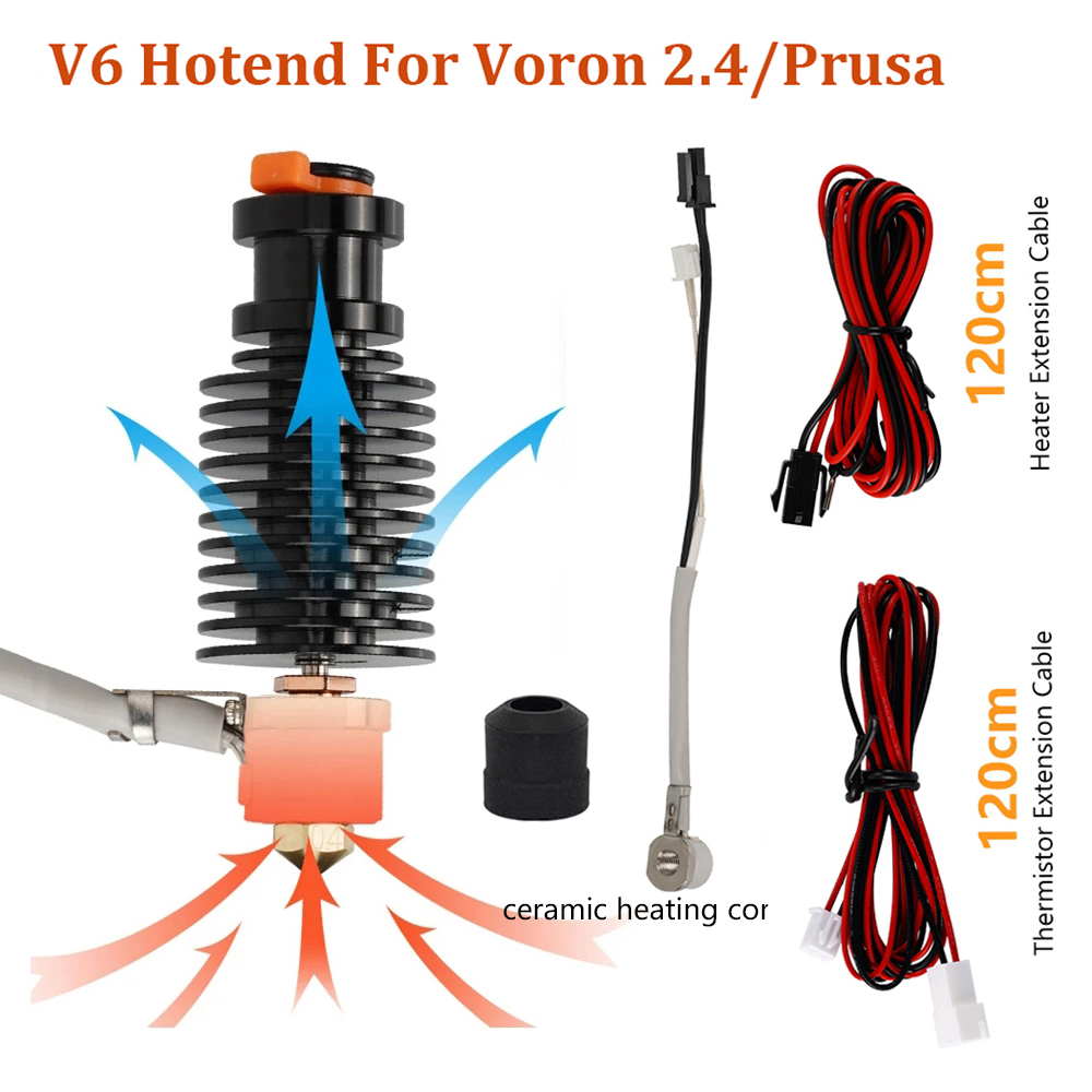 3D Printing Ender - E3d v6-プリンター用ホットエンド,24v, ender 3 cr10 mk3s,プリントヘッド,jヘッド,セラミック加熱コア,dde