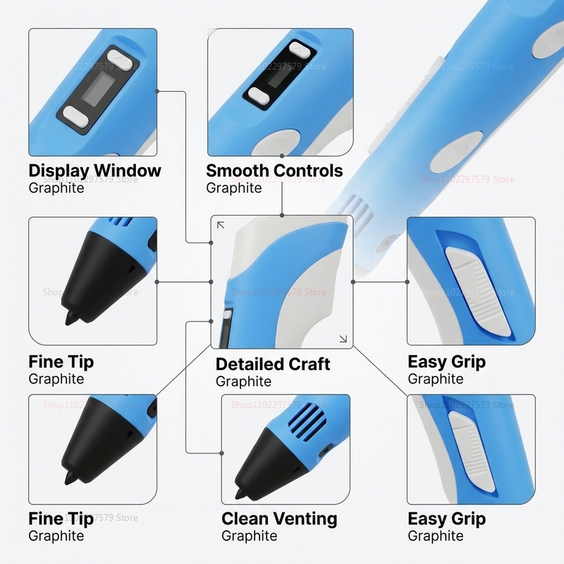 3Dプリントペン 9M PLAフィラメント付き 高温耐熱 D - 3D Printing Pen For Adults のレビューと価格