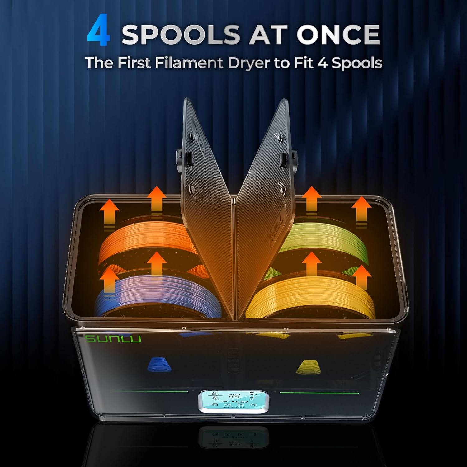 SUNLU S4 フィラメントドライヤーボックス 4 スプー - 3D Printing Ptc のレビューと価格