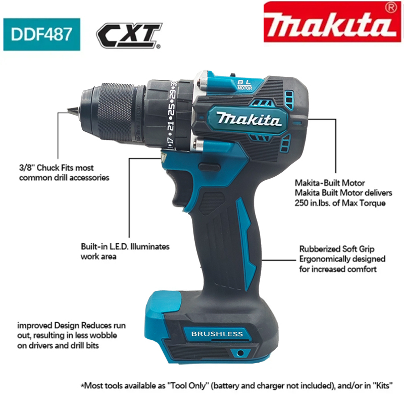 マキタバッテリー 18v マキタ DDF487 コードレスド - Makita Drill Ddf484 のレビューと価格