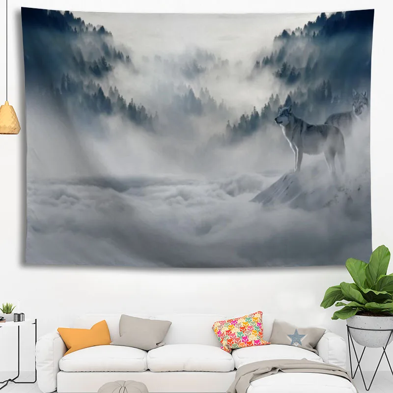 壁に掛ける雪の風景タペストリー,HDデジタル印刷,家の装飾, - 3D Printing Wall Loops のレビューと価格