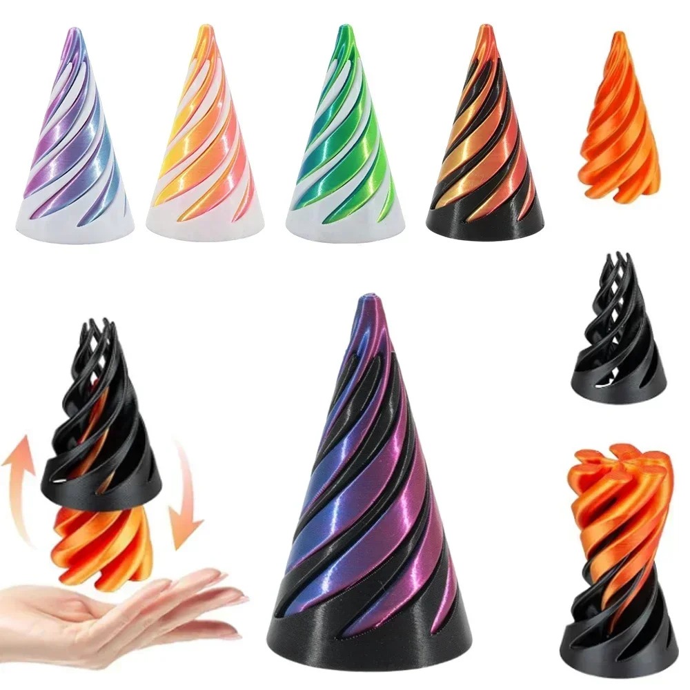 3Dプリント製スパイラルコーンおもちゃ　不可能ピラミッド貫通 - 3D Printing Objects のレビューと価格