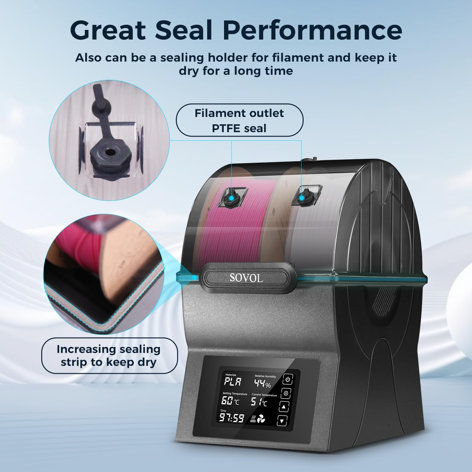 Sovol フィラメント乾燥機 SH02 ドライボックス フ - 3D Printing Ptc のレビューと価格