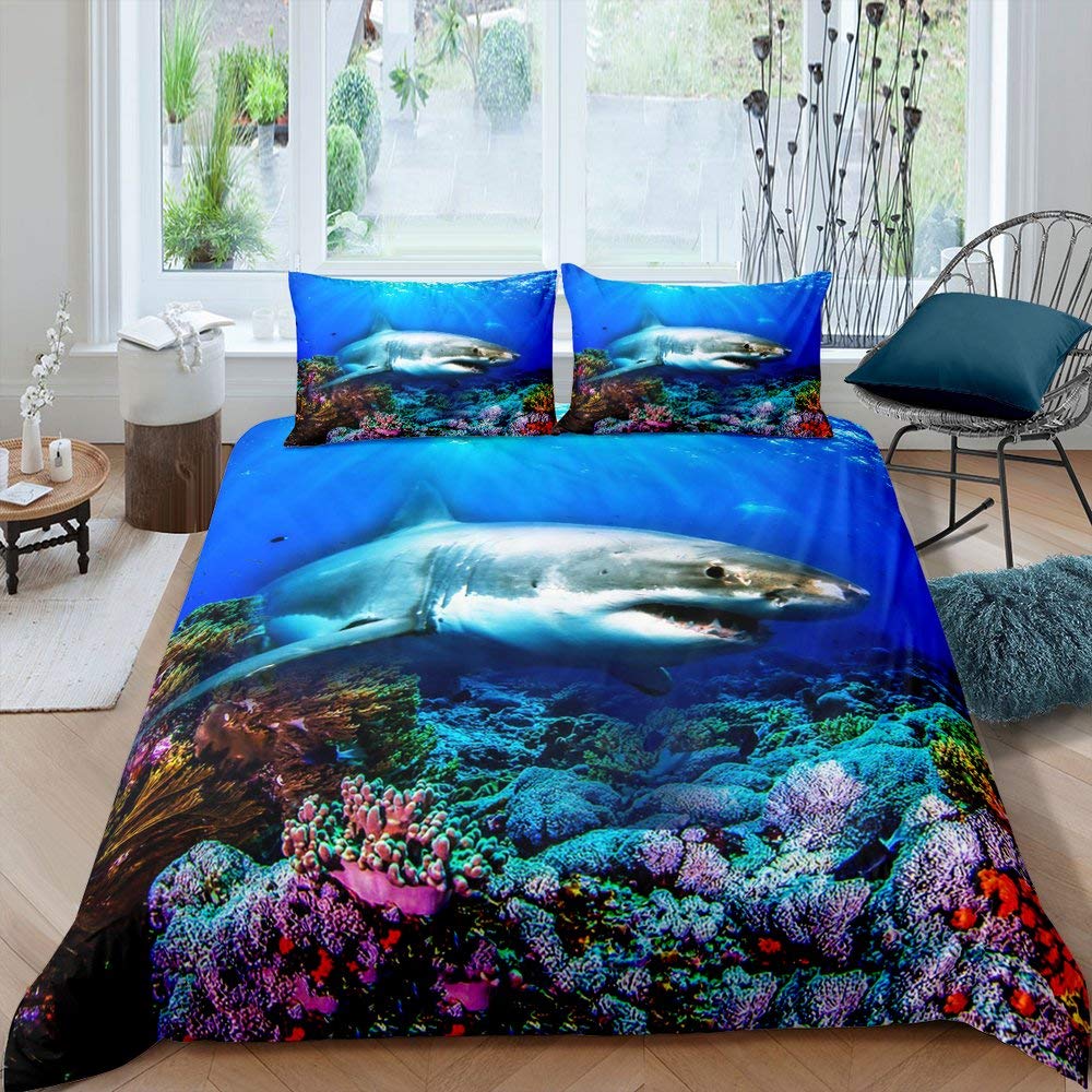 魚柄布団カバーセット 海洋寝具セット 3Dプリント水中世界  - 3D Printing Quilting のレビューと価格