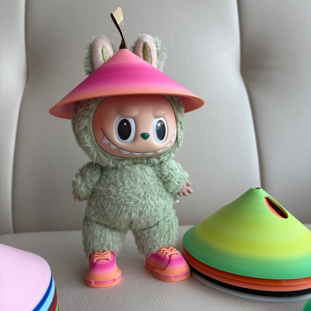 15/17CMラビュバスドール服ドール帽子大型竹製レインハッ - 3D Printing Labubu のレビューと価格
